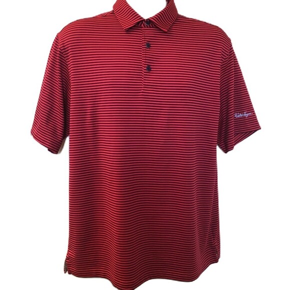 Walter Hagen Set of 2 Men's Golf Polo Shirts Red Blue Striped 11 Majors Medium - Picture 3 of 14